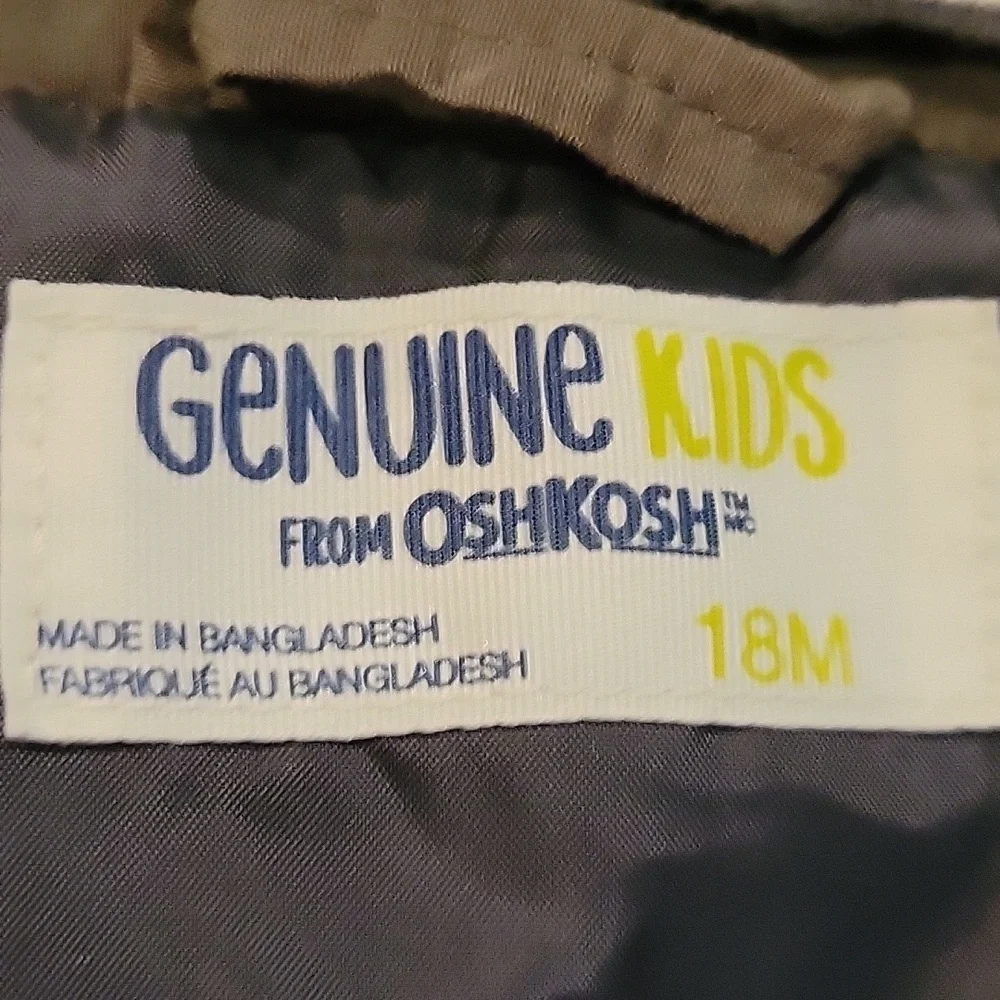 Genuine Kids Oshkosh B'gosh sherpa hooded Puffer utility vest size 18 months